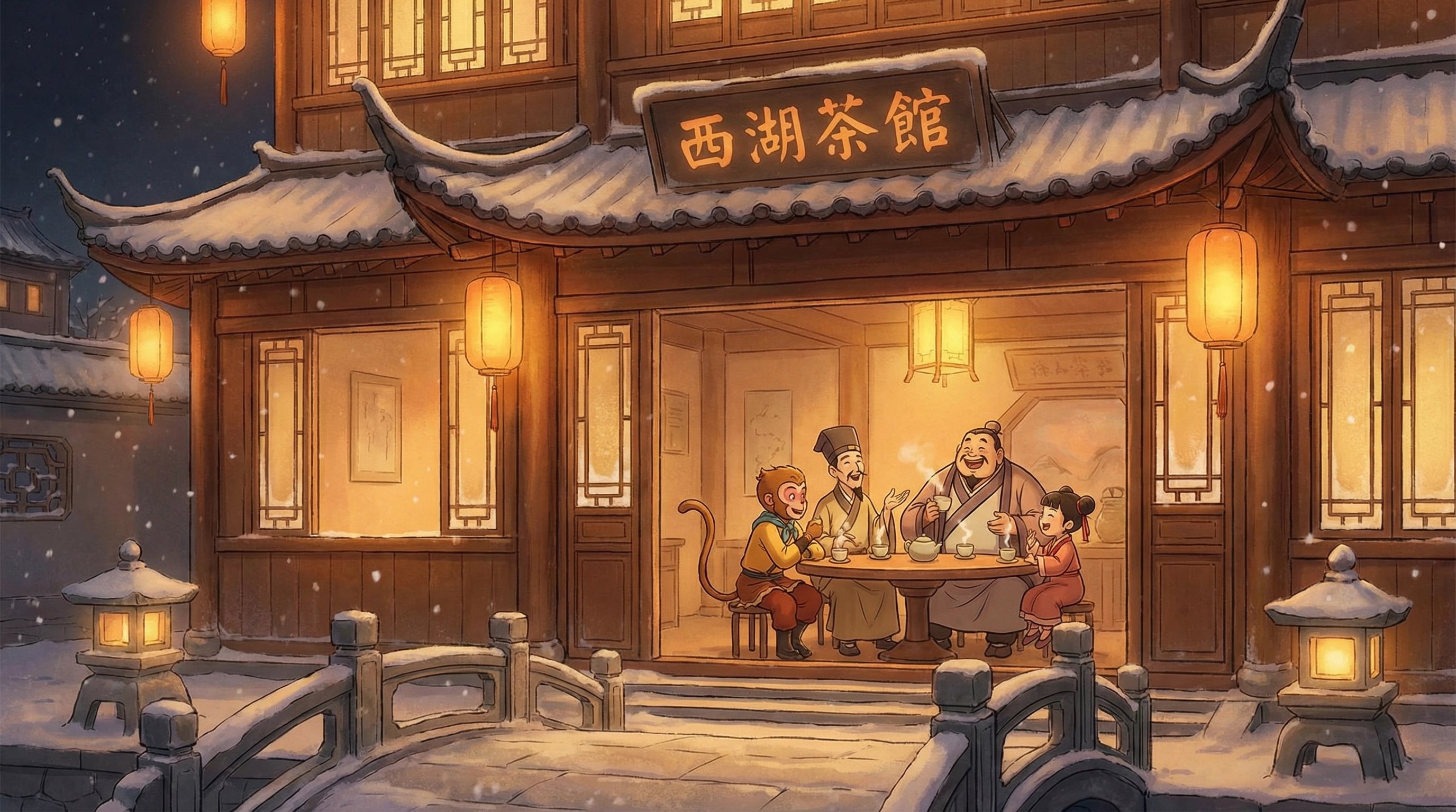 高清视频-茶馆夜话温暖时光